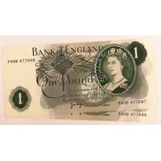 GREAT BRITAIN UK 1960 . ONE 1 POUND BANKNOTE . ERROR . CONSECUTIVE PAIR . MIS-MATCHED SERIALS